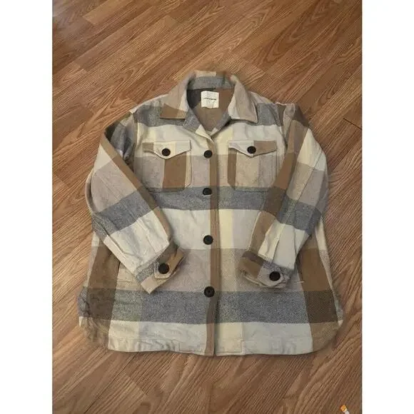 Lucky Brand Plaid Shacket Size XS - Picture 1 of 10